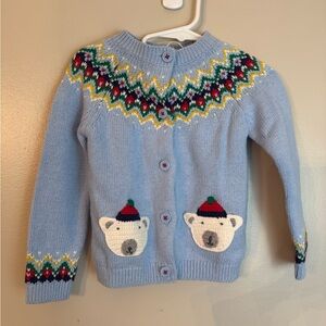 NWT Mini Boden Fair Isle Yoke Cardigan 2-3Y
